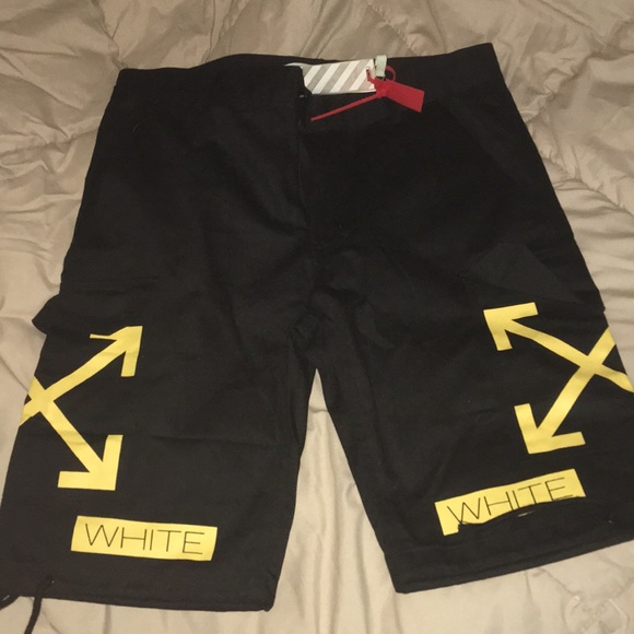 off white cargo shorts